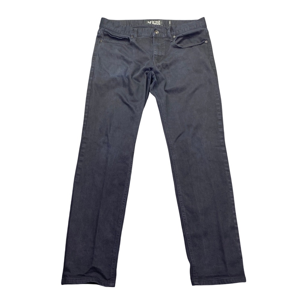 Rude Mens Skinny Jeans Black Denim Size 34 Repaired Crotch Alt Emo Punk